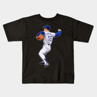 Orel Hershiser #55 Power Legend Pitches Kids T-Shirt